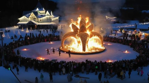 На Масленицу в «Парке Сказов» сожгут арт-объект «Каменный цветок»