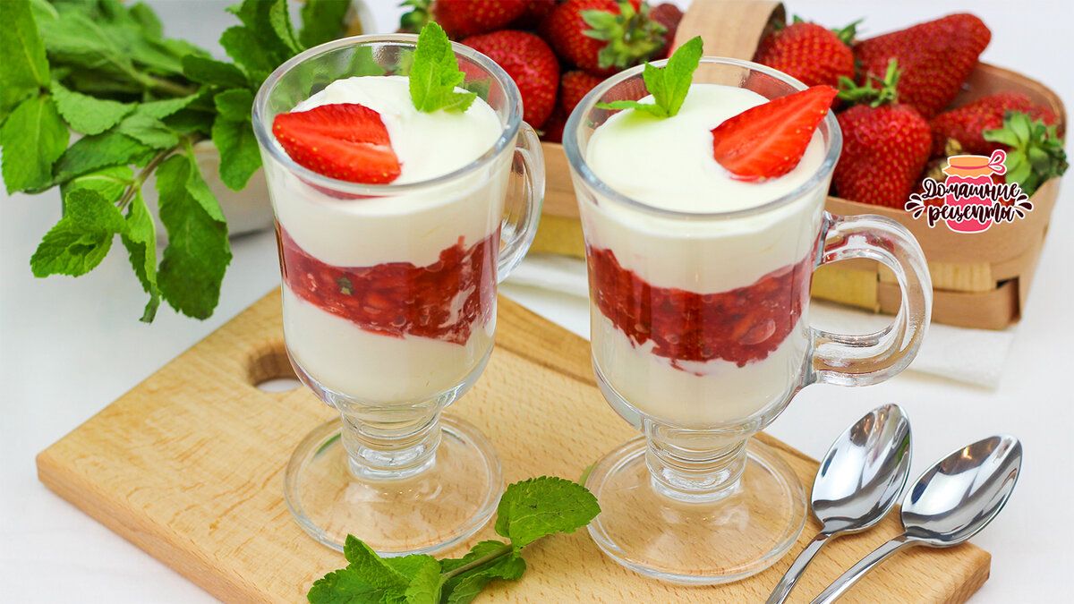 Неотразимый десерт из клубники и сливок всего за пять минут