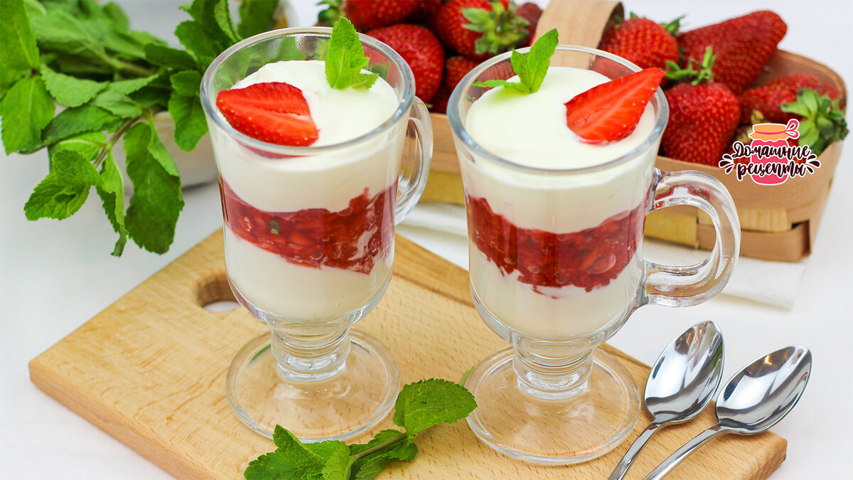 Неотразимый десерт из клубники и сливок всего за пять минут