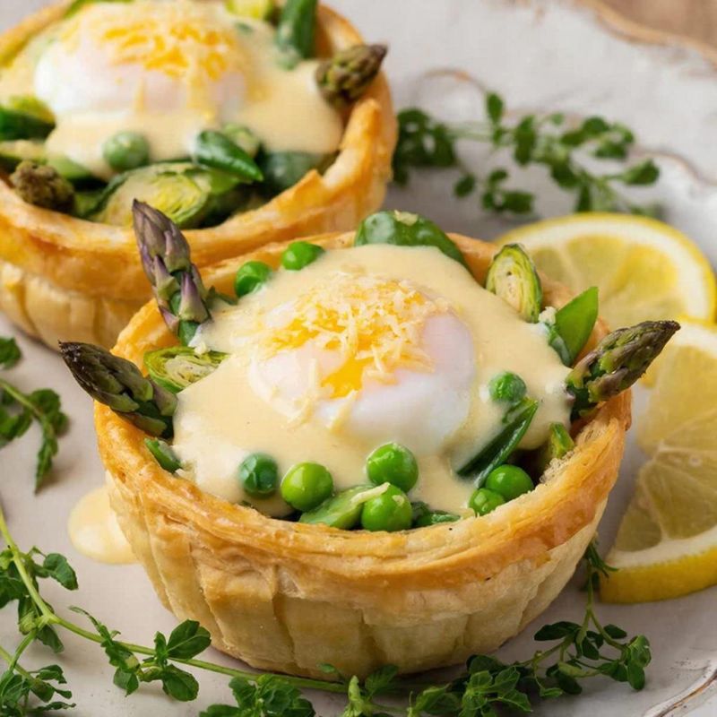 Вкусные корзиночки с яйцом и овощами